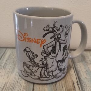 Disney Gray Mug with Classic Characters and Orange Logo Jerry Leigh